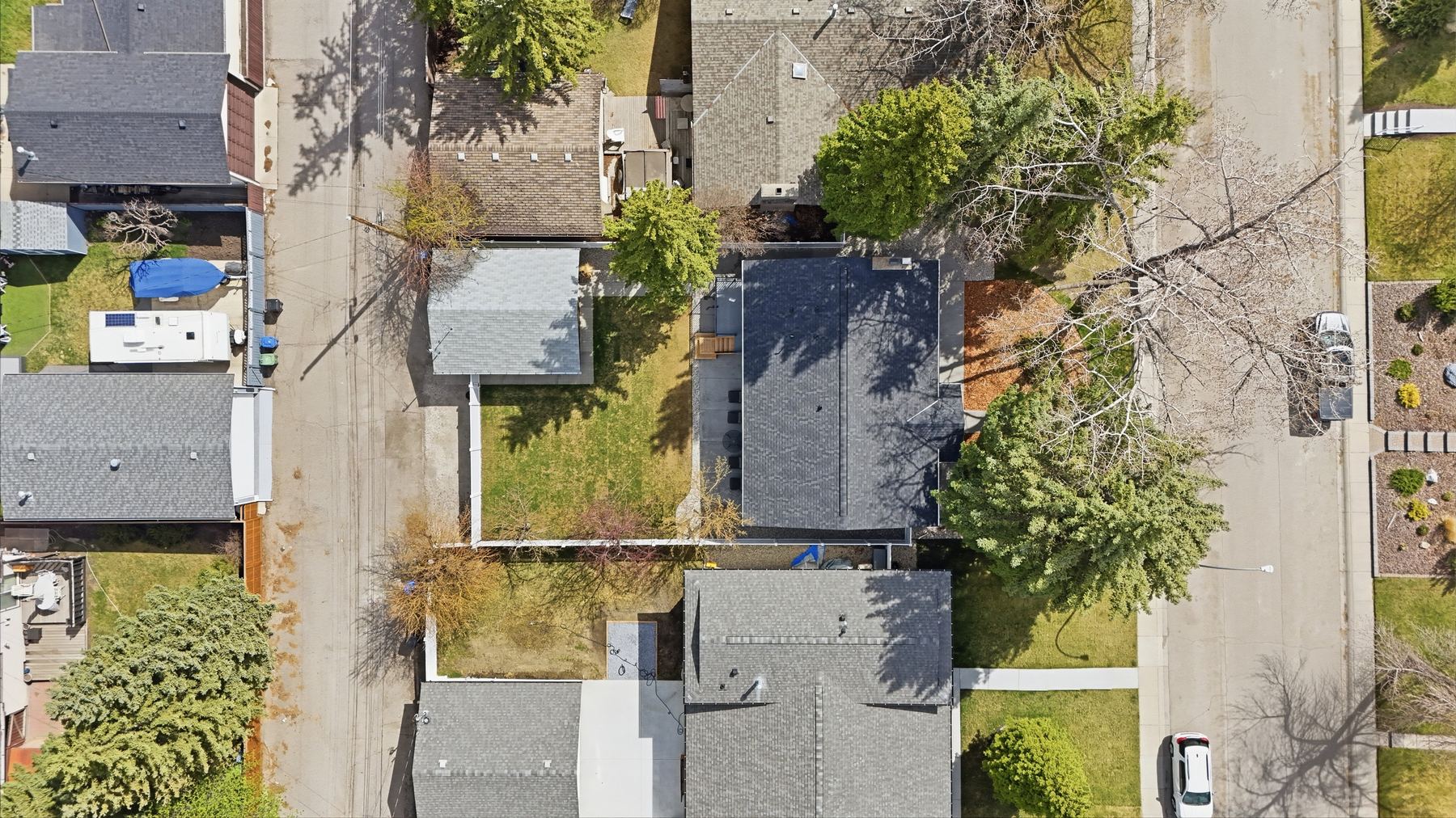 Aerial — overhead lot view